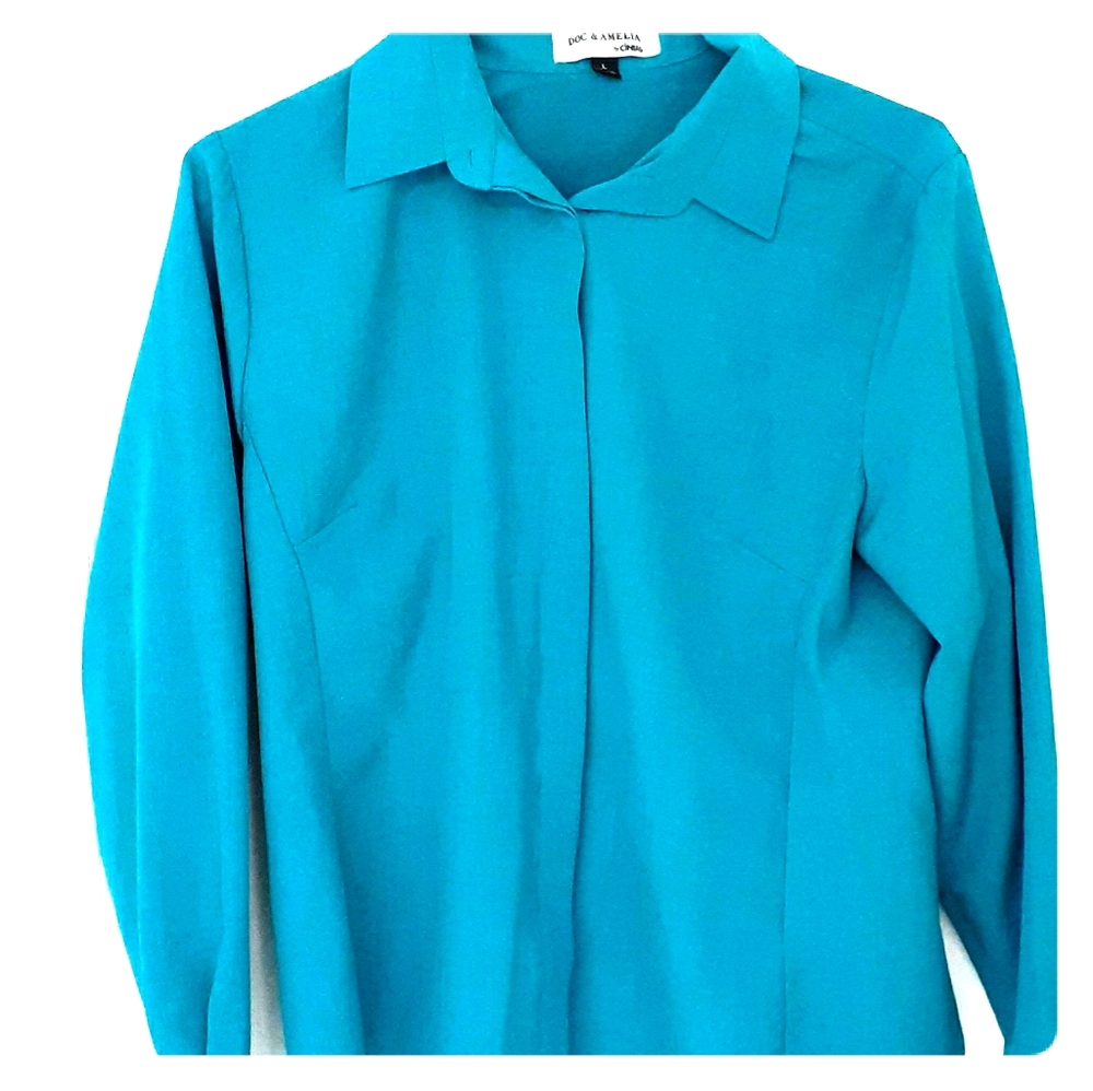 Doc and Amelia By Cintas Turquoise Shirt